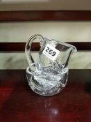 WATERFORD CRYSTAL SWAGS PATTERN CUT GLASS CREAM JUG AND SUGAR BOWL 4' X 4'