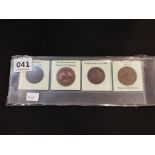 4 MASONIC TOKENS