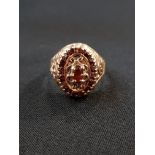 9 CARAT GOLD GARNET RING CIRCA 3.8 GRAMS