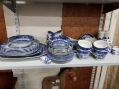 QUANTITY OF BLUE AND WHITE OLD WILLOW TREE DINNER SERVICE