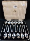 BOXED SET OF 12 SILVER TEASPOONS