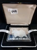 BOXED, MEMORIAM BOXED REMEMBER 911 VICTIMS. PURE SILVER BAR HALF TROY POUND