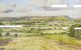 SAM MCLARNON -WATERCOLOUR - SALLAGH HILLS 21(W) X 13.5(H)