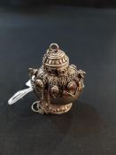 SILVER GEM SET PERFUME BOTTLE