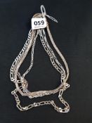 4 SILVER NECKLACES/CHAINS 95G