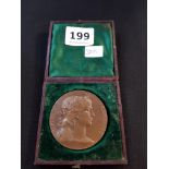 ANTIQUE FRENCH BRONZE MILITARY MEDALLION