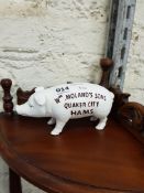 CAST IRON SIGN - PIG WM MOLANDI SONS