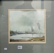 TOM KERR - WATERCOLOUR- BELFAST FROM HOLYWOOD