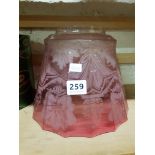 VICTORIAN RUBY GLASS OIL LAMP SHADE