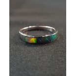 18CT WHITE GOLD BLACK OPAL RING