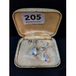 PAIR OF CRYSTAL SET EARRINGS BOXED