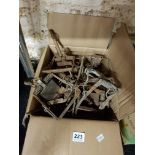 BOX LOT OF OLD FENN TRAPS