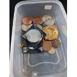 TUB OF OLD COINS TO INCLUDE SILVER