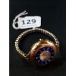 9CT GOLD AND ENAMEL WATCH