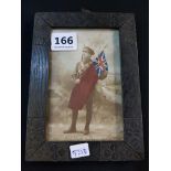 ANTIQUE MILITARY FRAMED POSTCARD