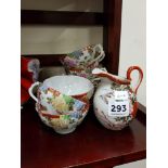 ANTIQUE HAND PAINTED ORIENTAL TEASET