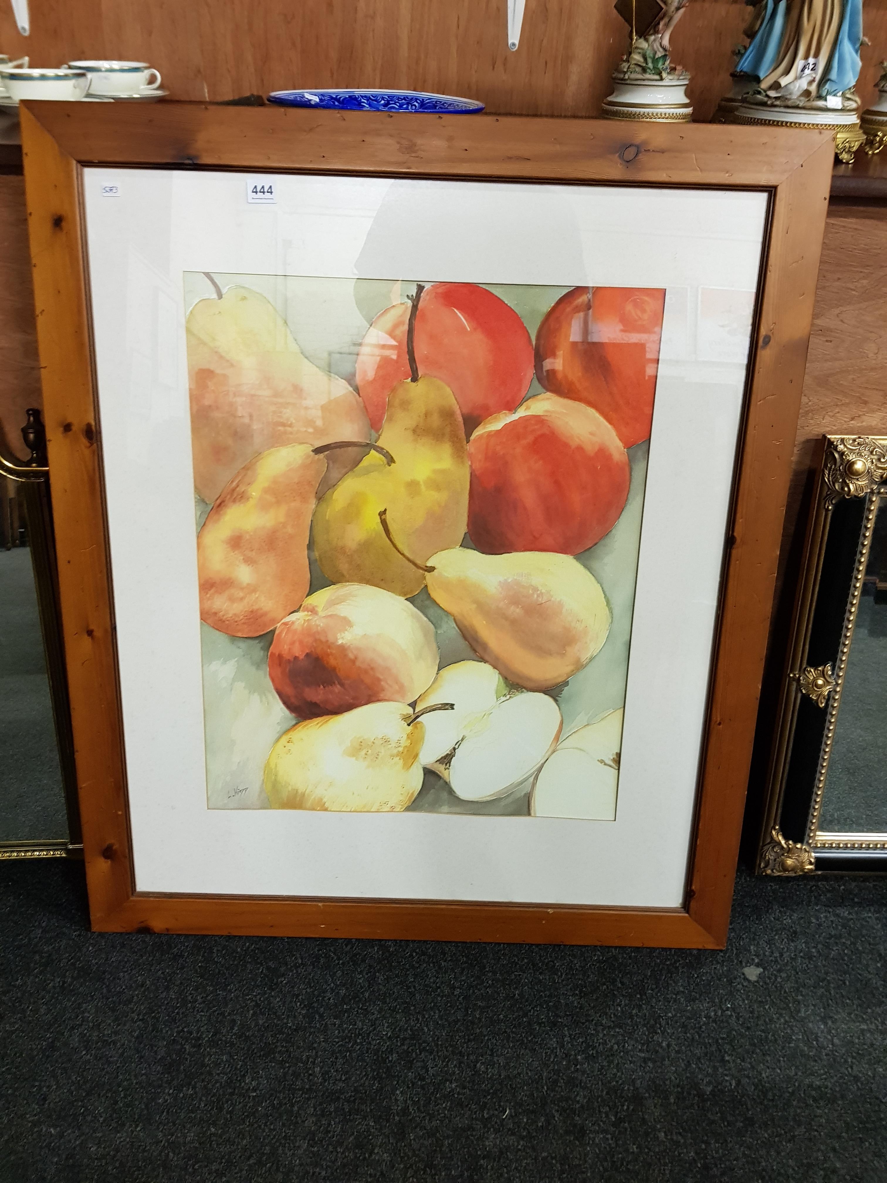 LARGE STILL LIFE BY LORRAINE KIDD (PEARS AND APPLES)