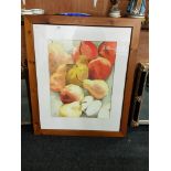 LARGE STILL LIFE BY LORRAINE KIDD (PEARS AND APPLES)