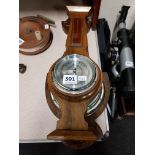 2 OAK BAROMETERS