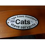 CAST IRON SIGN - CATS