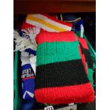 BOX OF FOOTBALLSCARVES AND MEMORABILIA