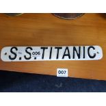 CAST IRON SIGN - SS TITANIC