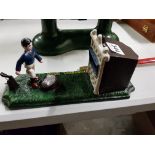 CAST IRON SIGN - FOOTBALL MONEY BOX