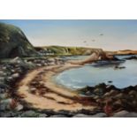 OIL ON BOARD - BALLINTOY - F E MARSHALL