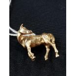 9CT GOLD DESIGNER HORSE. BEAUTIFULLY SCULPTED BY DESIGNER GEORG JENSEN 9.3G