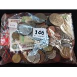 BAG LOT OF COINS AND BANKNOTES