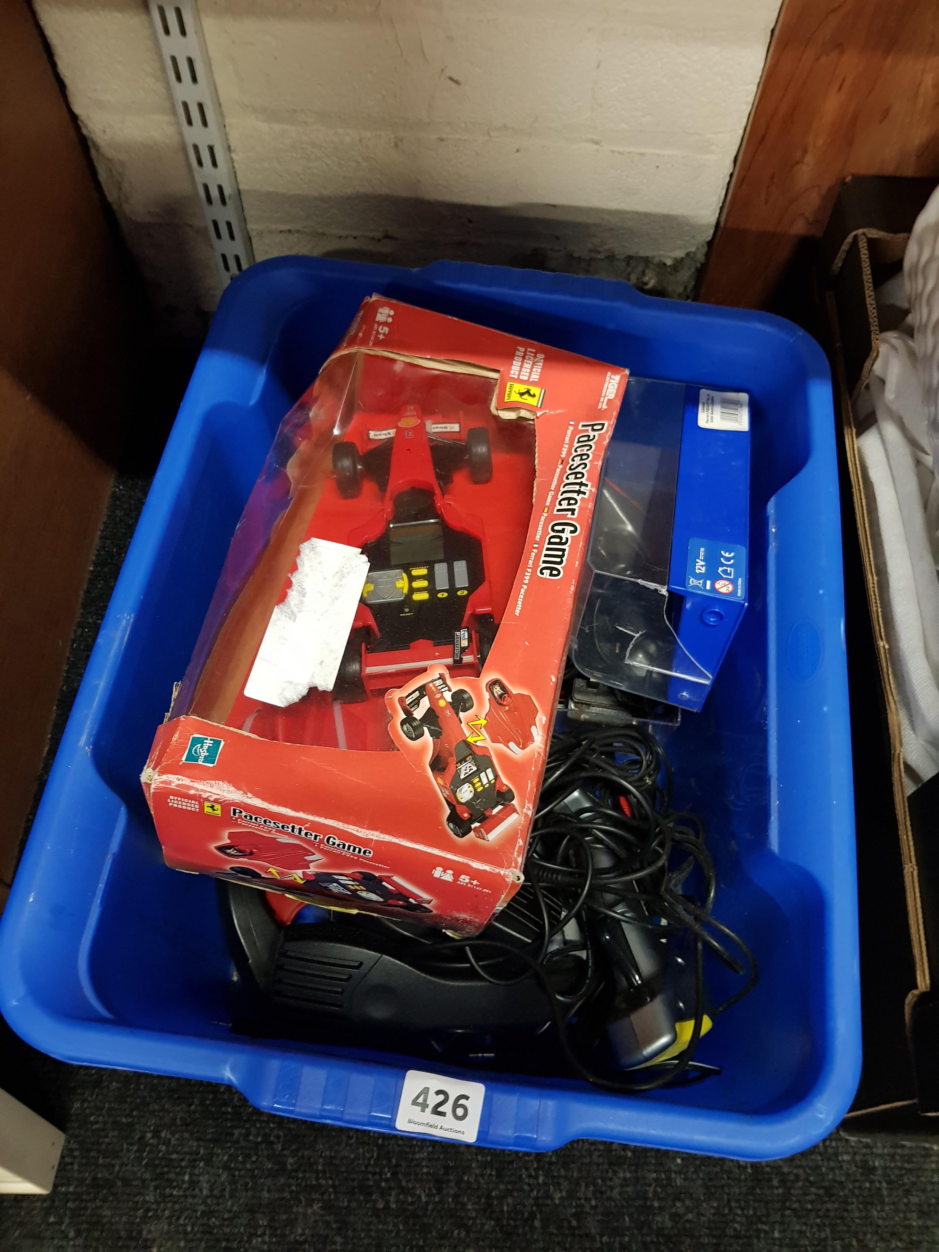 BOX LOT OF SCALEXTRIC CONTROLLERS, CAR ETC