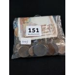 BAG OF COINS AND BANKNOTES