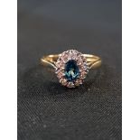 18CT SAPPHIRE AND DIAMOND CLUSTER RING