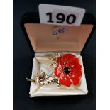 ENAMEL POPPY BROOCH