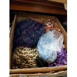 BOX LOT OF HATS AND SCARVES