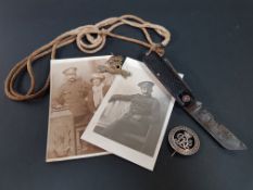 LOVELY SET OF WW2 POSTCARDS OF SOLDIER AND WIFE, 16TH (THE QUEEN'S) LANCERS CAP BADGE, BRITISH