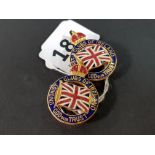 2 ANTIQUE UNIONIST CLUBS OF IRELAND LAPEL BADGES