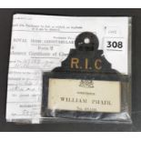 ROYAL IRISH CONSTABULARY MEMORABILIA