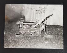 NORTHERN IRELAND TROUBLES PHOTOGRAPH - BRITISH ARMY EOD BOMB DISPOSAL ROBOT DESTRYED LATE 1970'S