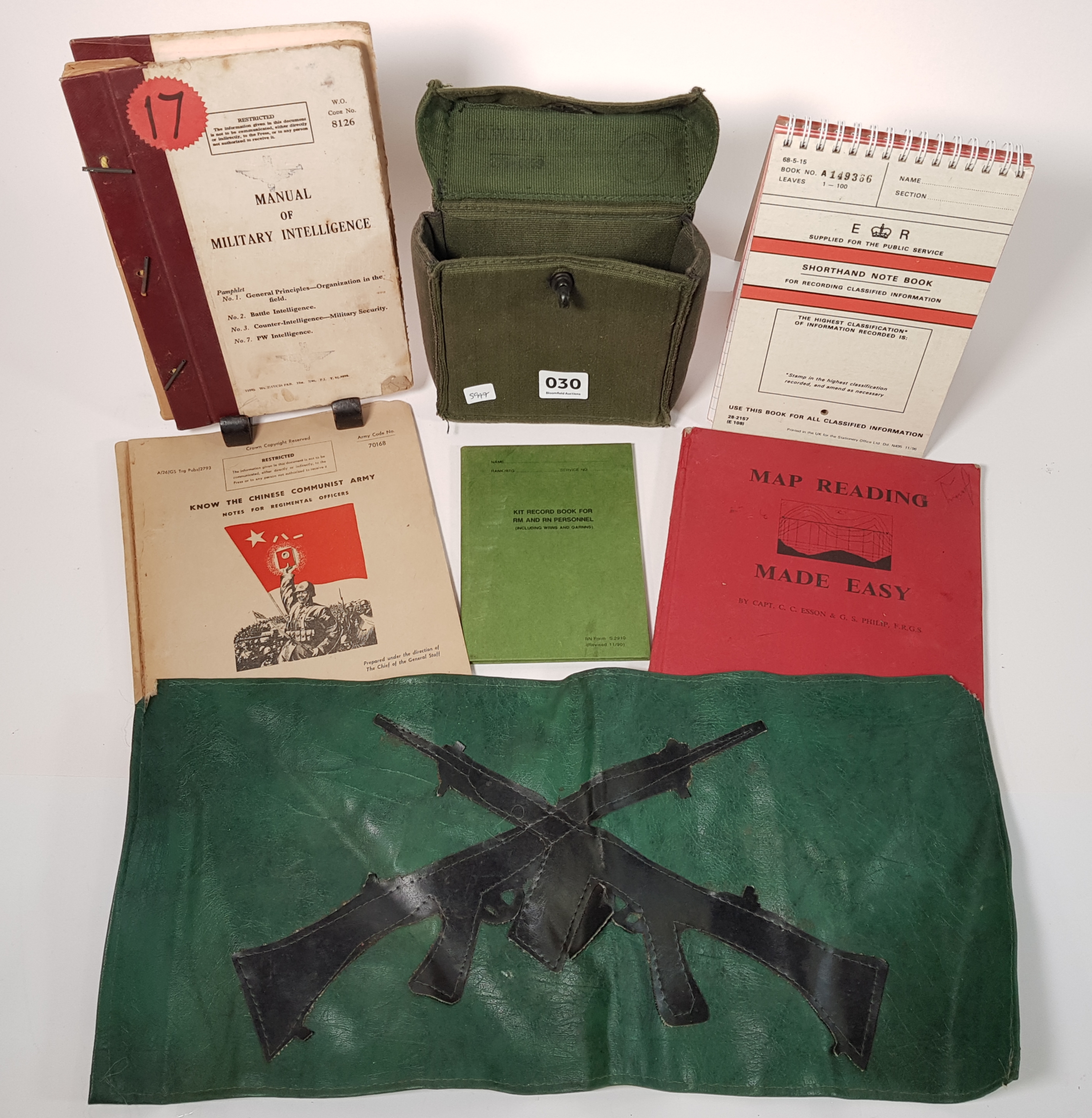 LOT OF BRITISH ARMY MANUALS, LEAFLETS AND RARE 58 PATTERN POUCH