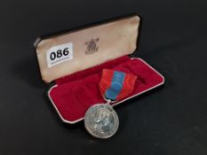 CASED QUEEN ELIZABETH II SILVER IMPERIAL SERVICE MEDAL NAMED TO FREDERICK DONALD WILLIAMS