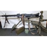 DEACTIVATED YUGOSLAVIAN MG42 HEAVY MACHINE GUN #P48421 MOUNTED ON HECKLES & KOCH LAFETTE GROUN
