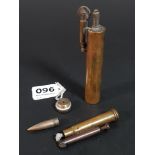 WW1 BRITISH LEE ENFIELD CLEANING KIT TRENCH ART LIGHTER AND INERT 303 BULLET TRENCH ART LIGHTER