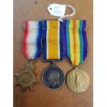 WORDL WAR 1 TRIO OF MEDALS TO 8-12395 PTE G.M.ORR R.IR:RIF