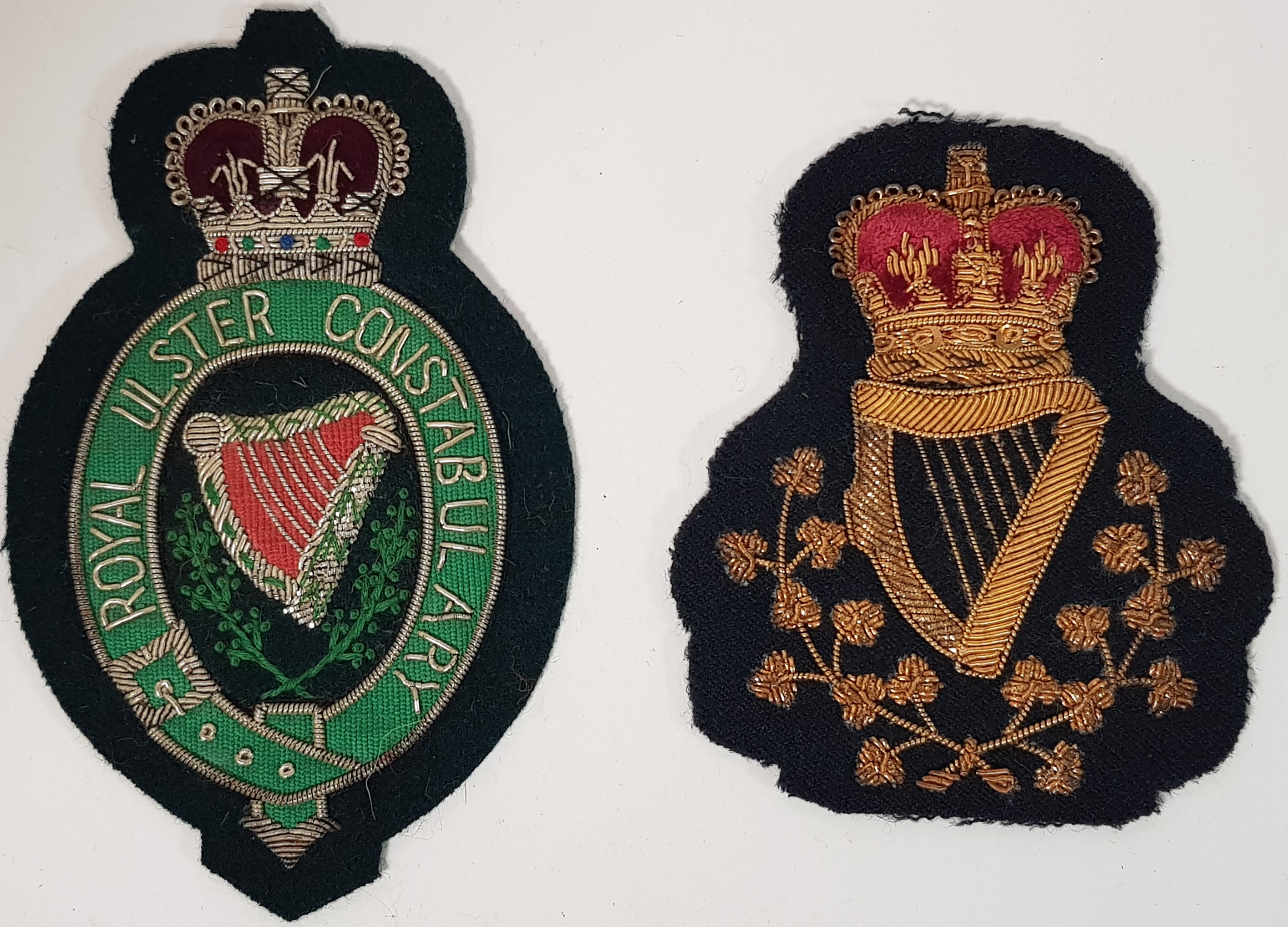 QC ROYAL ULSTER CONSTABULARY HEAD CONSTABLES PATCH AND BLAZED BADGE
