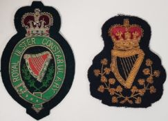 QC ROYAL ULSTER CONSTABULARY HEAD CONSTABLES PATCH AND BLAZED BADGE