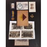 COLLECTION OF MIDDLESEX REGIMENT EPHEMERA TO INCLUDE WW1 VICTORY MEDAL AND PHOTOGRAPHS