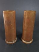 PAIR OF POST WW2 BRASS SHELLS