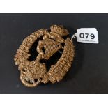 ORIGINAL ROYAL IRISH RIFLES HELMET PLATE