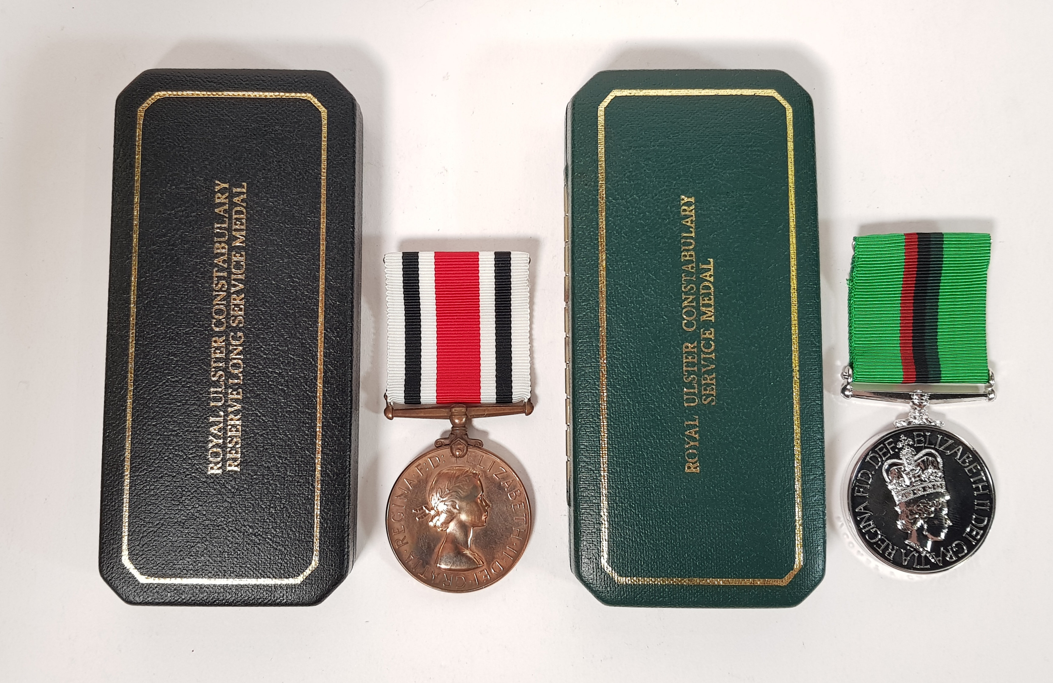 ROYAL ULSTER CONSTABULARY RESERVE LONG SERVICE MEDAL AND ROYAL ULSTER CONSTABULARY SERVICE MEDAL